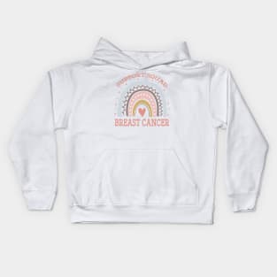 Support Squad Breast Cancer Awareness Rainbow Kids Hoodie